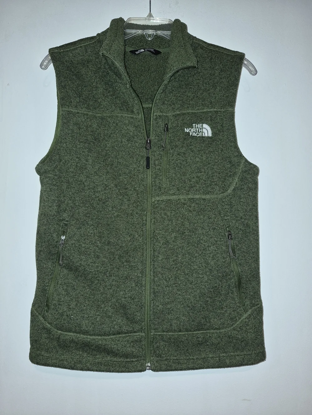 The North Face Olive Green Men’s Fleece Zip Vest Size S/P